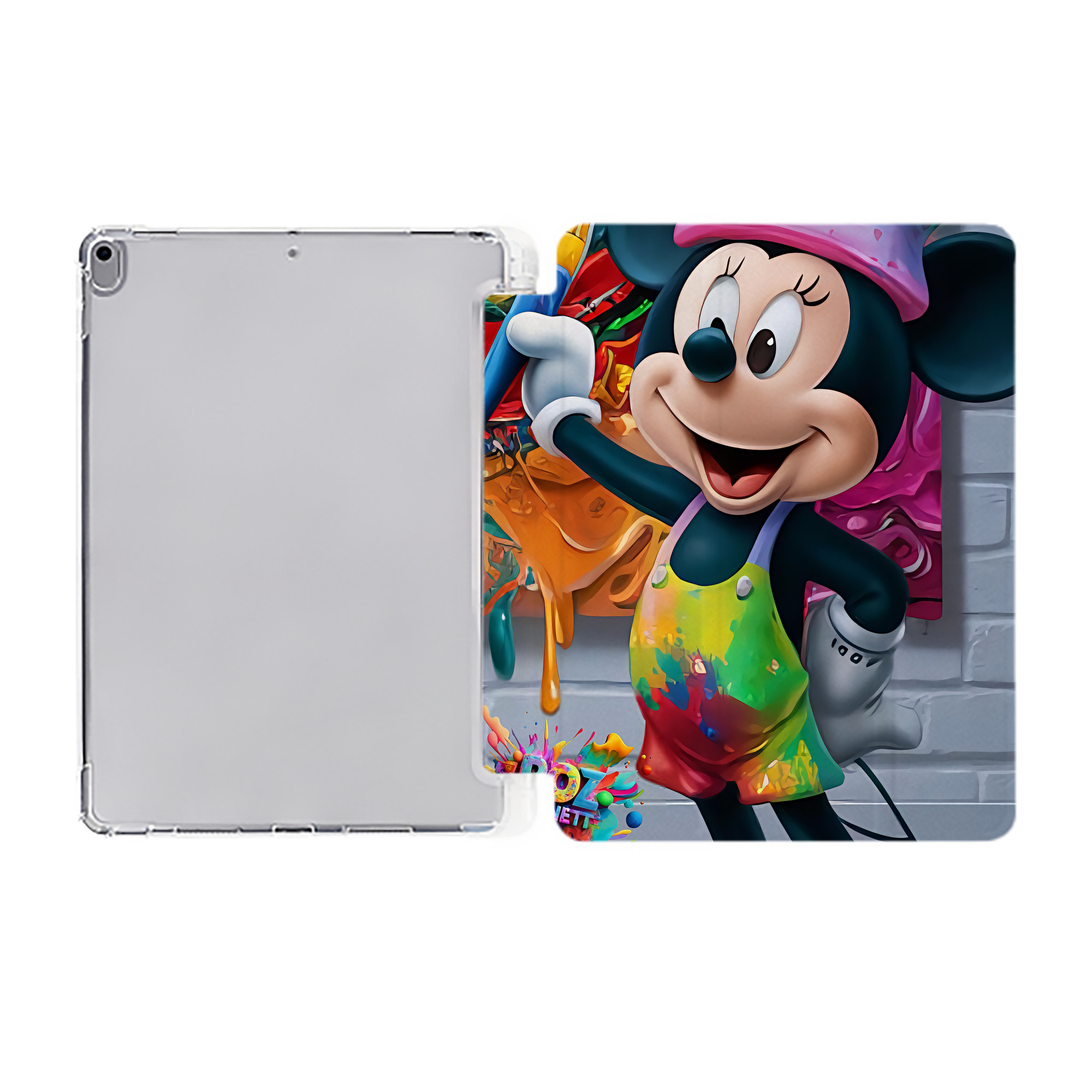 （画像用） ミッキーマウス Mickey Mouse IPad ケース ペン収納付き 三つ折りスタンド PUレザー×シリコン 対応機種9.5/10.5/10.9インチ